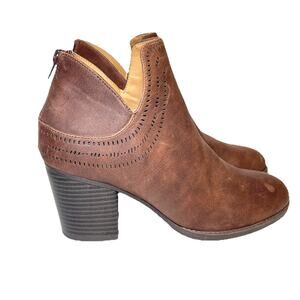 NATURAL SOUL by NATURALIZER - Women's Brown Leather Memory Foam Boots - Size 10